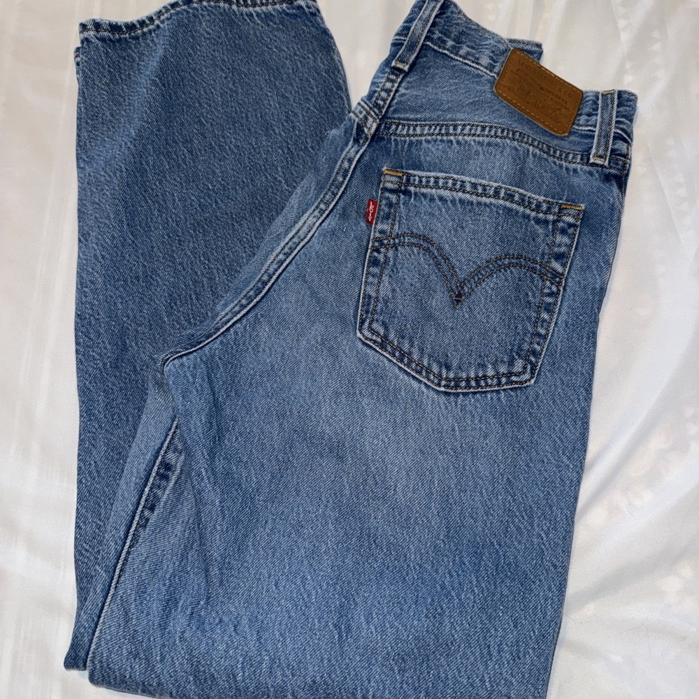LEVI'S Premium Ribcage Straight stretch denim jeans 25x27 tag retro big e